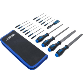 Juego de limas para taller y agujas BGS 72119, 17 piezas