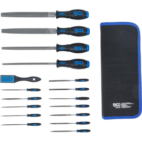 Juego de limas para taller y agujas BGS 72119, 17 piezas