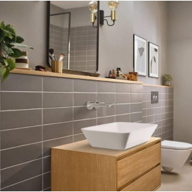 hansgrohe Rebris E single-lever basin mixer, concealed installation, 20cm spout, chrome