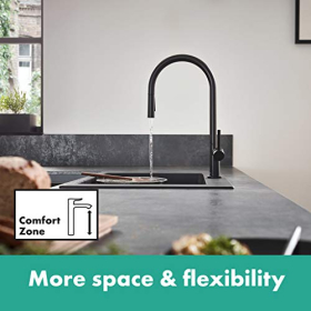 Hansgrohe Talis M54 kitchen faucet, pull-out spray head, 2 spray patterns, matte black