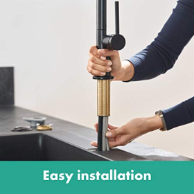 Hansgrohe Talis M54 kitchen faucet, pull-out spray head, 2 spray patterns, matte black