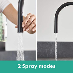 Hansgrohe Talis M54 kitchen faucet, pull-out spray head, 2 spray patterns, matte black