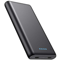 iPosible Batería Externa Power Bank [24800mAh] Cargador Móvil Portátil de Ultra Alta Capacidad con 2 Puertos de Salida USB de Alta Velocidad y 4 LEDs para iPhone 12 13 11 X Pro MAX Samsung Huawei etc
