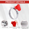 Stainless steel hose clamps 25–40 mm, set of 10 with red wing nut