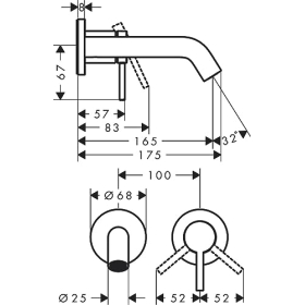 hansgrohe Tecturis S Unterputz-Waschtischarmatur, 16,5 cm, EcoSmart+