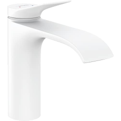 hansgrohe Vivenis basin mixer with pull rod and water-saving function, matte white