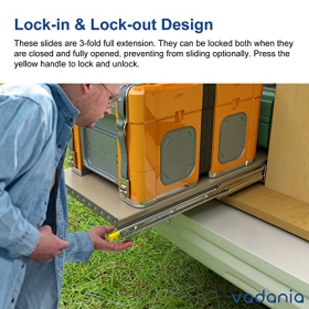 VADANIA Heavy Duty Drawer Slides with Lock, Full Extension, 1 Pair