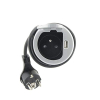 Power strip with hinged cover, 1 socket, 1 USB port