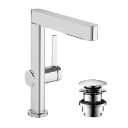 Mezclador de lavabo Hansgrohe Finoris con desagüe push-open y ducha extraíble