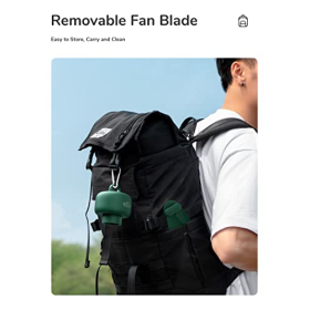 JISULIFE Camping Fan - 8000 mAh, USB Charging, 4 Speeds