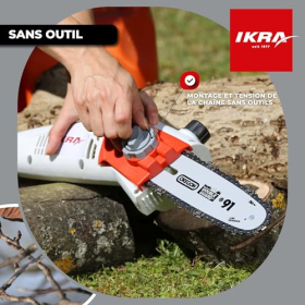 Ikra IEAS 750 electric telescopic pole saw 750W, 185 mm cutting length, incl. spare chain