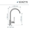 SCHÜTTE Cornwall 79161 Grifo de cocina - Giratorio 360°, Mezclador monomando, Blanco