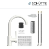 SCHÜTTE Cornwall 79161 Grifo de cocina - Giratorio 360°, Mezclador monomando, Blanco
