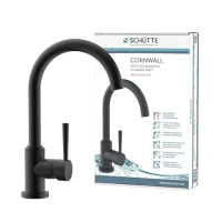 Кухонный смеситель Schütte Cornwall 79169, черный, низкое давление 