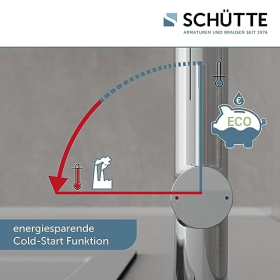SCHÜTTE Stilo 79180 - Змішувач для кухні з висувним розпилювачем, обертається на 360°