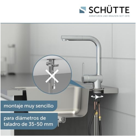 Grifo de cocina SCHÜTTE London con ducha extraíble, giratorio