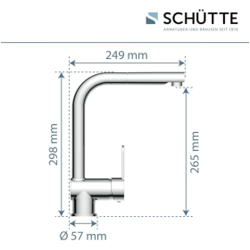 Grifo de cocina SCHÜTTE London con ducha extraíble, giratorio