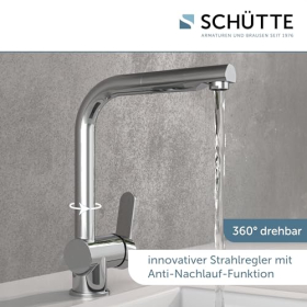 Schütte London - Кухонний змішувач для бойлера з висувною душовою лійкою, хром, поворот на 360° (79719)