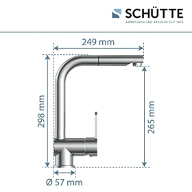 Schütte London - Кухонний змішувач для бойлера з висувною душовою лійкою, хром, поворот на 360° (79719)