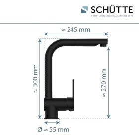 Смеситель Schütte London низкого давления с выдвижной душевой головкой