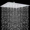 16-inch stainless steel rain shower head, 40x40 cm, water-saving, 360° rotatable, anti-limescale, chrome