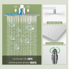 16-inch stainless steel rain shower head, 40x40 cm, water-saving, 360° rotatable, anti-limescale, chrome