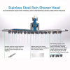 16-inch stainless steel rain shower head, 40x40 cm, water-saving, 360° rotatable, anti-limescale, chrome