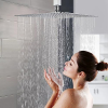 16-inch stainless steel rain shower head, 40x40 cm, water-saving, 360° rotatable, anti-limescale, chrome