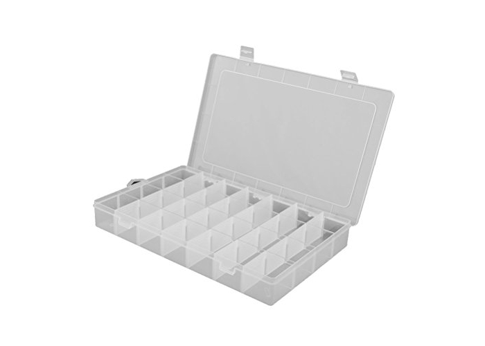 VORCOOL Sortierbox, transparente Schmuckkästchen, Perlenbox, Schmucktablett mit 28 Fächern VORCOOL Sortierbox, transparente Schmuckkästchen, Perlenbox, Schmucktablett mit 28 Fächern