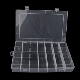VORCOOL Caja clasificadora, joyeros transparentes, caja de cuentas, bandeja para joyas con 28 compartimentos