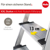 Hailo ComfortLine L step ladder – foldable aluminum safety ladder