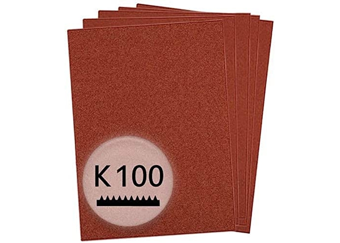 Hoja de papel de lija kwb 230x280 mm de corindón con grano 100, buena adherencia y soporte de papel robusto para el lijado basto de madera y metal Hoja de papel de lija kwb 230x280 mm de corindón con grano 100, buena adherencia y soporte de papel robusto para el lijado basto de madera y metal