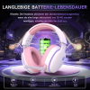 Gvyugke Wireless Gaming Headset, Pink Gaming Headphones with Detachable 3D Stereo Microphone, Bluetooth 5.2 Headset, Gaming Headset for PS5 PS4 PC, Switch, Mac (Pink)