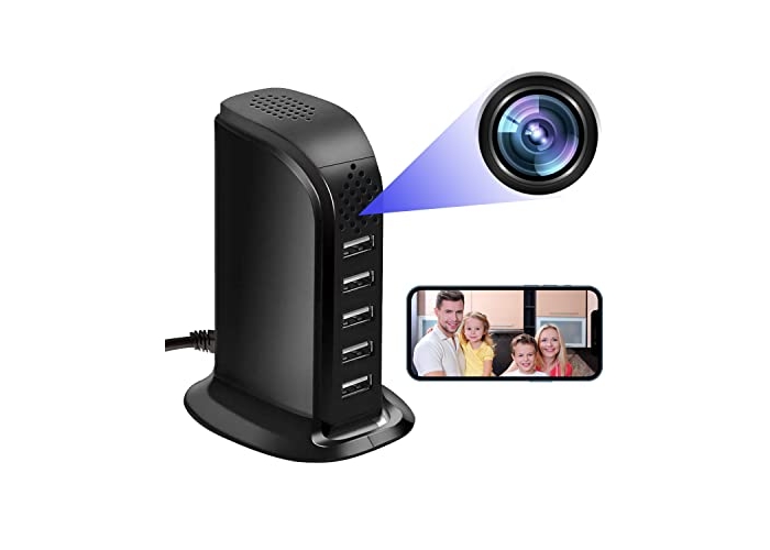 KAGMY Versteckte Spionagekamera, Erweiterte 1080P HD WiFi USB Ladegerät, 5 Port Spionagekamera KAGMY Versteckte Spionagekamera, Erweiterte 1080P HD WiFi USB Ladegerät, 5 Port Spionagekamera