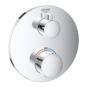 Grohe 24076000 - Termostato de Ducha Grifo Redondo, Cromado, 2 salidas