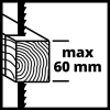 Einhell jigsaw - TC-JS 60/1. Low vibration, electronic speed control, tool-free saw blade change, soleplate for miter cuts up to 45°