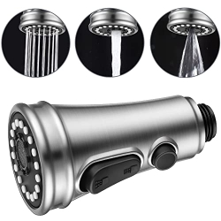 TinyYiko 3 Modi Duschkopf Küchenarmatur, Ausziehbare Küchenarmaturen, Ersatzduschkopf, Geschirrbrause Ersatzkopf mit Hochdruck-Spülknopf, für Küchenarmatur und Spültischarmatur