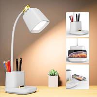 GONDSILY Desk Lamp, LED Table Lamp Dimmable, Bedside Lamp 600lm, 3 Colors and 4 Brightness Levels, Daylight Lamp, Eye Protection, Desk Lamp for Children
