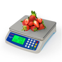 Digital kitchen scale, 30 kg, stainless steel, digital scale with LCD display and tare function, digital precision scale with PCS counting scale, 3 unit conversion