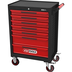 Tool trolley ECOline BLACK/RED with 7 drawers