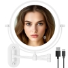 Auxmir LED Kosmetikspiegel 1X/10X, Wandmontage, 360°, Touch, 3 Farben