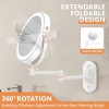 Auxmir LED Kosmetikspiegel 1X/10X, Wandmontage, 360°, Touch, 3 Farben