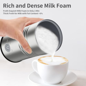 Espumador de leche eléctrico, espumador de leche para calentar leche, espumar leche caliente y fría, leche con chocolate, café, café con leche, capuchino