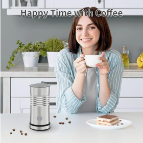 Espumador de leche eléctrico, espumador de leche para calentar leche, espumar leche caliente y fría, leche con chocolate, café, café con leche, capuchino