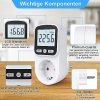 Medidor de electricidad para enchufe, medidor de electricidad para enchufe, medidor de electricidad para enchufe con 8 modos, medidor de costo de energía, LCD grande retroiluminado KWH Watt