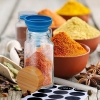 Relaxdays spice jars set of 12 shaker insert spice jars glass 120ml label pen & funnel transparent/natural