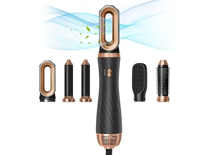 Airstyler Hairstyler 5в1, набір гарячої щітки 1000 Вт, стайлер з іонною фен-щіткою, автоматична плойка, кругла щітка-фен, термобраш, стайлер для об'єму волосся, стайлінг Airstyler Hairstyler 5в1, набір гарячої щітки 1000 Вт, стайлер з іонною фен-щіткою, автоматична плойка, кругла щітка-фен, термобраш, стайлер для об'єму волосся, стайлінг