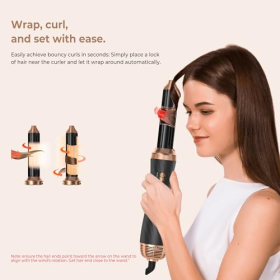 Airstyler Hairstyler 5в1, набор фен-щеток мощностью 1000 Вт, щипцы для завивки волос с ионизацией, автоматические щипцы для завивки волос, фен с круглой щеткой, термощетка, щипцы для завивки волос для придания объема, укладки