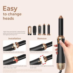 Airstyler Hairstyler 5в1, набор фен-щеток мощностью 1000 Вт, щипцы для завивки волос с ионизацией, автоматические щипцы для завивки волос, фен с круглой щеткой, термощетка, щипцы для завивки волос для придания объема, укладки