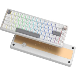 LQXQ SK65 Mechanische Gaming-Tastatur, kabellos, 60 % Aluminium-Tastatur, Bluetooth 5.0/2,4 GHz/USB-C, kabelgebunden, Hot-Swap-fähig, benutzerdefinierte RGB-Tastatur mit Hintergrundbeleuchtung
